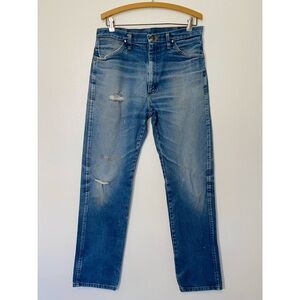 Wrangler | 34x36 Distressed Stained Work Jeans